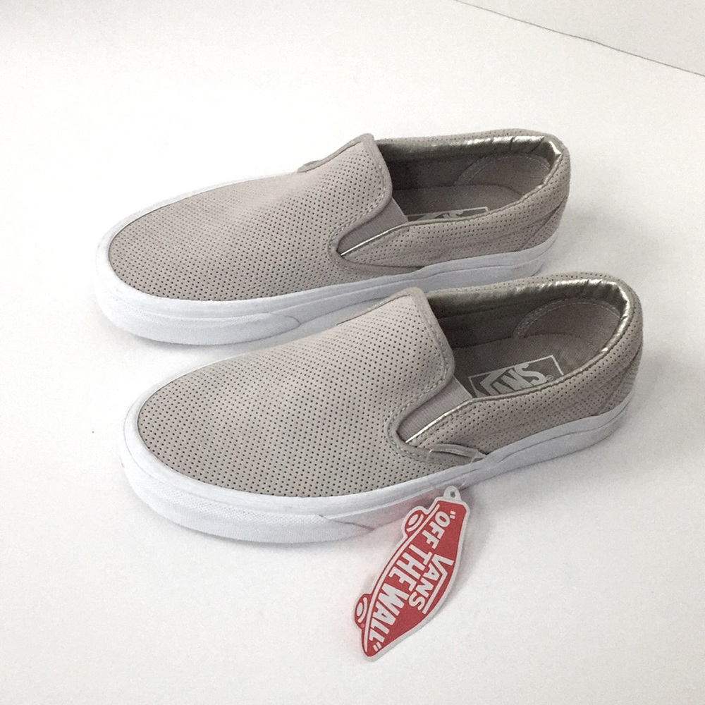 Vans Slip Ons - Taupe with Metallic Detail